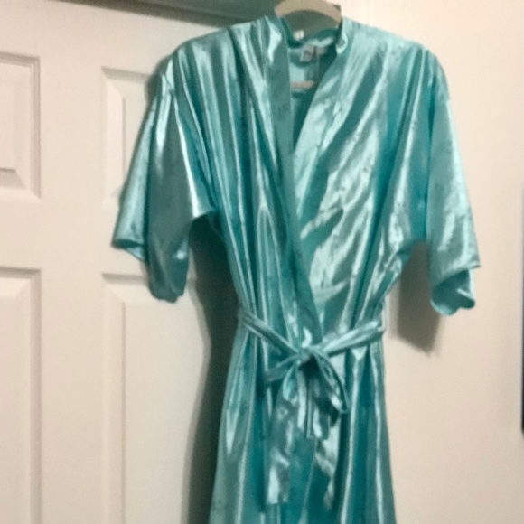 Vintage Previews USA Blue Floral Nightgown and Robe Size Large - Picture 2 of 10